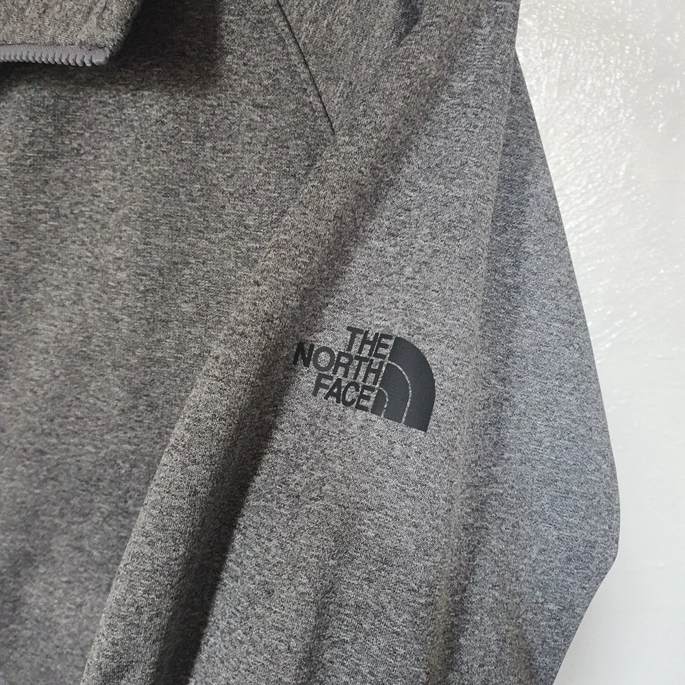 The North‎ Face Jacket Sz M Logo SL Health on Sleeve Gray Women Pockets